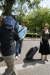 Amsterdam 6 juni 2006
Vertrek Nederlands elftal vanaf het hilton in Amsterdam naar WK.
Ruud v Nistelrooij met zijn zwangere vrouw Leontien v Nistelrooij