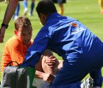 Rotterdam, 5 Juni 2006 Laatste oefeninterland nederlands elftal op weg naar het WK 2006 in Duitsland.
Nederland-Australie, eindstand 1-1
Zware blessure voor Wesley Sneijder
© Edwin van Zandvoort