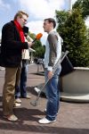 Amsterdam 6 juni 2006
Vertrek Nederlands elftal vanaf het hilton in Amsterdam naar WK.
Wesley sneijder met krukken