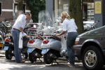 Amsterdam 2 juni 2007
Connie Breukhoven met Hans  op terras en daarna op vespa scooter