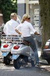 Amsterdam 2 juni 2007
Connie Breukhoven met Hans  op terras en daarna op vespa scooter