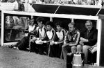 Haarlem-PSV, eindstand 4-3
Op de reservebank v.l.n.r Rene v d Kerkhof, Rob Landsbergen, Quintes v d Meulen, Michel Valke, Thijs Libregts en Dr. Carel v d Brekel