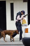 Amsterdam 30 mei 2007
Edwin de Roy v Zuydewijn met zijn hond op straat.