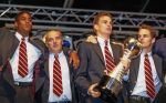 Amsterdam, 29 november 2007
Huldiging AJAX-Selektie t.g.v. het behalen van de wereldtitel in Japan,
v.j.n.r.: Patrick kluivert, Sjakie Wolfs, ronald de boer en Frank de Boer