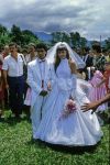Rio de Janeiro Brazilie 21 Oktober 1988, Trouwen romario met zijn eerste vrouw Monica op de penaltystip waar hij als jeugdig spelertje voetbalde
