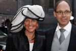 Den Haag 19 september 2007
Prinsjesdag op het binnenhof met de ministers en staatssecretaressen met hoedjes Ab Klink met vrouw