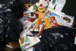 Amsterdam 16 januari 2008
Vuilniswagen van weight watchers rijdt over pc hooftstraat met daarin div afslankboeken waaronder die van Sonja Bakker.