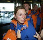 Schiphol 26 februari 2002
Terugkomst sporters van de Olympische winterspelen in Salt Lake city.
Annamarie Thomas