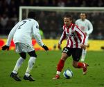 Eindhoven, 12 Maart 2008
UEFA 1/8 finale PSV-Tottenham Hotspur, eindstand 0-1
PSV wint na verlenging en straschoppen met 6-5 en gaat door naar de 1/4 Finale
Balasz Dzsudzsak in duel met Pascal Chimbonda