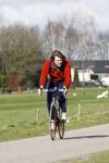 Weesp Hilversum 14 maart 2008
Beau v Erven Dorens gaat op de wielrenfiets naar de opnames  voor televisie.
Peter Smulders bv