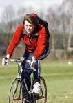 Weesp Hilversum 14 maart 2008
Beau v Erven Dorens gaat op de wielrenfiets naar de opnames  voor televisie.
Peter Smulders bv