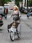 Amsterdam 20 augustus 2008
Bridget Maasland met bakfiets en hond.