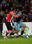 Eindhoven, 19 Maart 2008 Kompetitiewedstrijd PSV-AJAX, eindstand 0-0 
Seizoen 2007/2008
Carlos Salcido wordt op de huid gezeten door Suarez