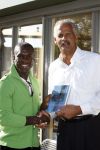 Amsterdam 14 oktober 2007
Stedman Graham ( ex Ophrah Winfrey op bezoek in Nederland. Hij ging varen met boot door de amsterdamse grachten en Golfen. Stedman met Jurgen Raymann en Clarence Seedorf