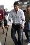 Amsterdam 8 juli 2008
Cristiano Ronaldo op krukken op vliegveld Schiphol nadat hij in Amsterdam geopereerd is aan zijn enkel.