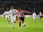 Eindhoven, 12 Maart 2008
UEFA 1/8 finale PSV-Tottenham Hotspur FC, eindstand 0-1
PSV wint na verlenging en straschoppen met 6-5 en gaat door naar de 1/4 Finale
Danko Lazovic in duel met Jonathan Woodgate