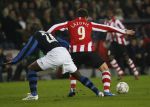 Eindhoven, 12 December 2007
Champions League wedstrijd PSV-Internationale Milan, eindstand 0-1 Seizoen 2007/2008
Danko Lazovic in duel met Nelson Enrique Lopez Rivas