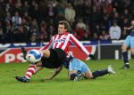 Eindhoven, 19 Maart 2008 Kompetitiewedstrijd PSV-AJAX, eindstand 0-0 
Seizoen 2007/2008
Danko Lazovic in duel met John Heitinga