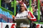 Arnhem, 20 April 2008 Kompetitiewedstrijd Vitesse-PSV, eindstand 0-1 Seizoen 2007/2008
PSV Landskampioen en wordt er dus feest gevierd
Danko Lazovic is blij met de 0-1 en dus het kampioenschap en toont zijn ondershirt met het opschrift 