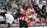 Eindhoven, 23 September 2007 Seizoen 2007/2008 Kompetitewedstrijd PSV-Feyenoord, eindstand 4-0
Danko Lazovic in duel met Andre Bahia