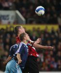 Eindhoven, 19 Maart 2008 Kompetitiewedstrijd PSV-AJAX, eindstand 0-0 
Seizoen 2007/2008
Danny Koevermans in een luchtduel met John Heitinga