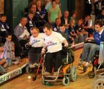 Alphen (Noord- Brabant) 16 September 2007 
Groot Rolhockeytoernooi voor gehandicapten georganiseerd door Target Angels uit Goirle.
International speler en met Nederland wereldkampioen, Dennis v d Boomen hier samen met Niels Sanders