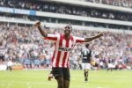 Eindhoven, 23 September 2007 Seizoen 2007/2008 Kompetitewedstrijd PSV-Feyenoord, eindstand 4-0
Edison Mendez is blij met zijn doelpunt (2-0)