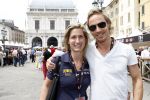 Brescia 15 mei 2008
Start van de Mille Miglia in Brescia. State of art rijdt met 2 porsches mee. 
Chris Zegers en Evelyne Westerman