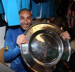 Arnhem, 20 April 2008 Kompetitiewedstrijd Vitesse-PSV, eindstand 0-1 Seizoen 2007/2008
PSV Landskampioen 
Doelman Huerelho Gomes met de kampioensschaal