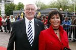 Utrecht 28 april 2009
Pieter v Vollenhoven viert zijn 70e verjaardag in het Beatrix theater in Utrecht. Hans Wiegel met zijn vriendin
Peter Smulders bv
