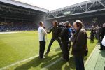 Arnhem, 20 April 2008 Kompetitiewedstrijd Vitesse-PSV, eindstand 0-1 Seizoen 2007/2008
PSV Landskampioen 
TV verslaggever Jan Joost v Gangelen intervieuwt PSV trainer Sef Vergoossen voor aan vang van de wedstrijd voor RTL