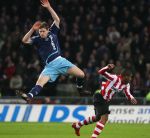 Eindhoven, 19 Maart 2008 Kompetitiewedstrijd PSV-AJAX, eindstand 0-0 
Seizoen 2007/2008
Jan Vertonghen samen met  Jefferson Farfan