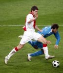 Amsterdam, 30 Januari 2008 Kompetitiewedstrijd AJAX-PSV, eindstand 0-2
Seizoen 2007/2008
Jan Vertonghen in duel met Danco Lazovic