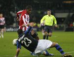 Eindhoven, 12 December 2007
Champions League wedstrijd PSV-Internationale Milan, eindstand 0-1 Seizoen 2007/2008
Jefferson Farfan in duel met Marco Materazzi