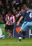 Eindhoven, 19 Maart 2008 Kompetitiewedstrijd PSV-AJAX, eindstand 0-0 
Seizoen 2007/2008
Jefferson Farfan in duel met Jan Vertonghen