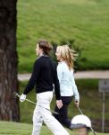Vale do Lobo 24 februari 2008
Linda de Mol golfend met haar nieuwe vriend Jeroen Rietbergen op vale do lobo  waar Linda een huis heeft.
Peter Smulders bv