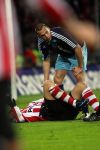 Eindhoven, 19 Maart 2008 Kompetitiewedstrijd PSV-AJAX, eindstand 0-0 
Seizoen 2007/2008
John Heitinga heeft Danko Lazovic onderuit gehaald