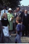 Eersel, 30 April 1977
Prins Beatrix samen met Prins Claus v Amsberg op bezoek bij de gemeente Eersel. Verder op de foto burgemeester Hans v Agt