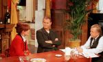 Amsterdam, 3 oktober 1998
De eerste talkshow van Harry Mens, hier in gesprek met Prive-verslaggeefster Barbara Plugge en vigagist Leco v Zadelhoff opgenomen in de 