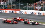 Spa 7 september 2008
Formule 1 Grand Prix van Spa Francochamps. Filippe Massa Kimi Raikkonen Lewis Hamilton  Heiki Kovalinen Fernando Alonso
Peter Smulders bv