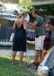 Italie 20 juli 2008
Linda de Mol en haar neefje Johnny de Mol jr voor pnames op de camping Promontorio waar Linda vroeger in haar jeugd altijd op vakantie ging.