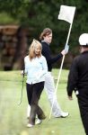 Vale do Lobo 24 februari 2008
Linda de Mol golfend met haar nieuwe vriend Jeroen Rietbergen op vale do lobo  waar Linda een huis heeft.