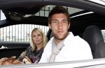 Noordwijk 3 juni 2008
Het Nederlands elftal vertrekt vanaf hotel huis ter Duin naar Schiphol voor het EK voetbal in Zwitserland en Oostenrijk. 
Maarten Stekelenburg met zijn vrouw