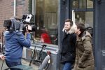 Amsterdam 17 januari 2008
Martijn Krabbe en Winston Gerschtanowitz  tijdens opnames op de cornelis schuytsstraat.