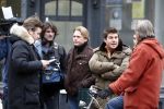 Amsterdam 17 januari 2008
Martijn Krabbe en Winston Gerschtanowitz  tijdens opnames op de cornelis schuytstraat. Martijn zijn vader   Jeroen komt langs