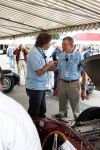 Le Mans, 12 Juli 2008
Le Mans Classic 2008
TV verslaggever/Programmamaker Martin Utberg van Topspeed TV in gesprek met Gijs v Lennep