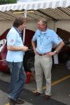 Le Mans, 12 Juli 2008
Le Mans Classic 2008
TV verslaggever/Programmamaker Martin Utberg van Topspeed TV in gesprek met Gijs v Lennep