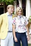 Wassenaar 11 juli 2008
Foto uurtje met prinses Maxima Prins Willem Alexander  en hun dochters Amalia Alexia en Ariane . Ze komen aanrijden in bakfiets.
Peter Smulders bv
