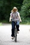 Wassenaar 11 juli 2008
Foto uurtje met prinses Maxima Prins Willem Alexander  en hun dochters Amalia Alexia en Ariane . Ze komen aanrijden in bakfiets.
Peter Smulders bv
