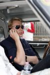 Brescia 15 mei 2008
Start van de Mille Miglia in Brescia. State of art rijdt met 2 porsches mee. 
Mika Hakkinen in een Merceders 300 SL